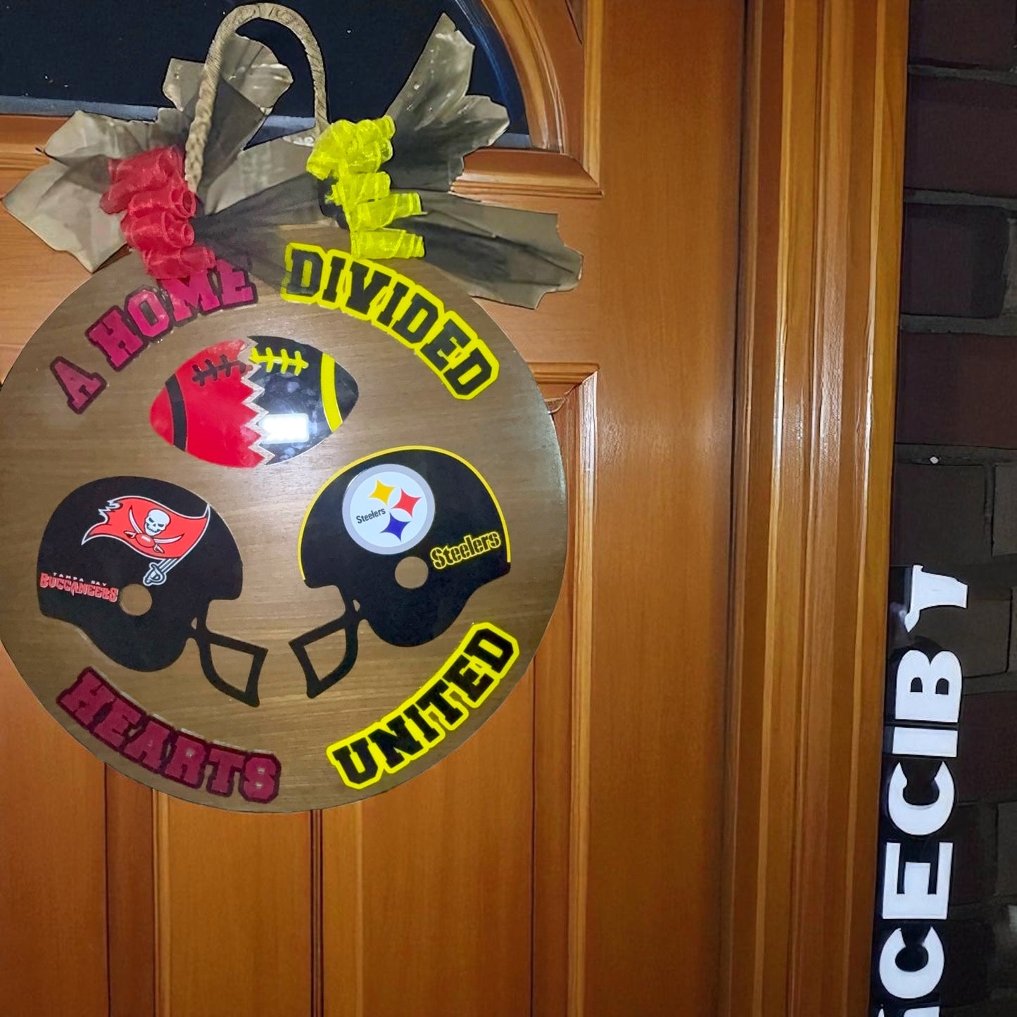 Custom Team Football Door Hanger | Game Day Ready Décor