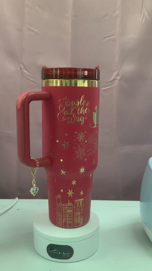 Jingle all the way laser engraved tumbler