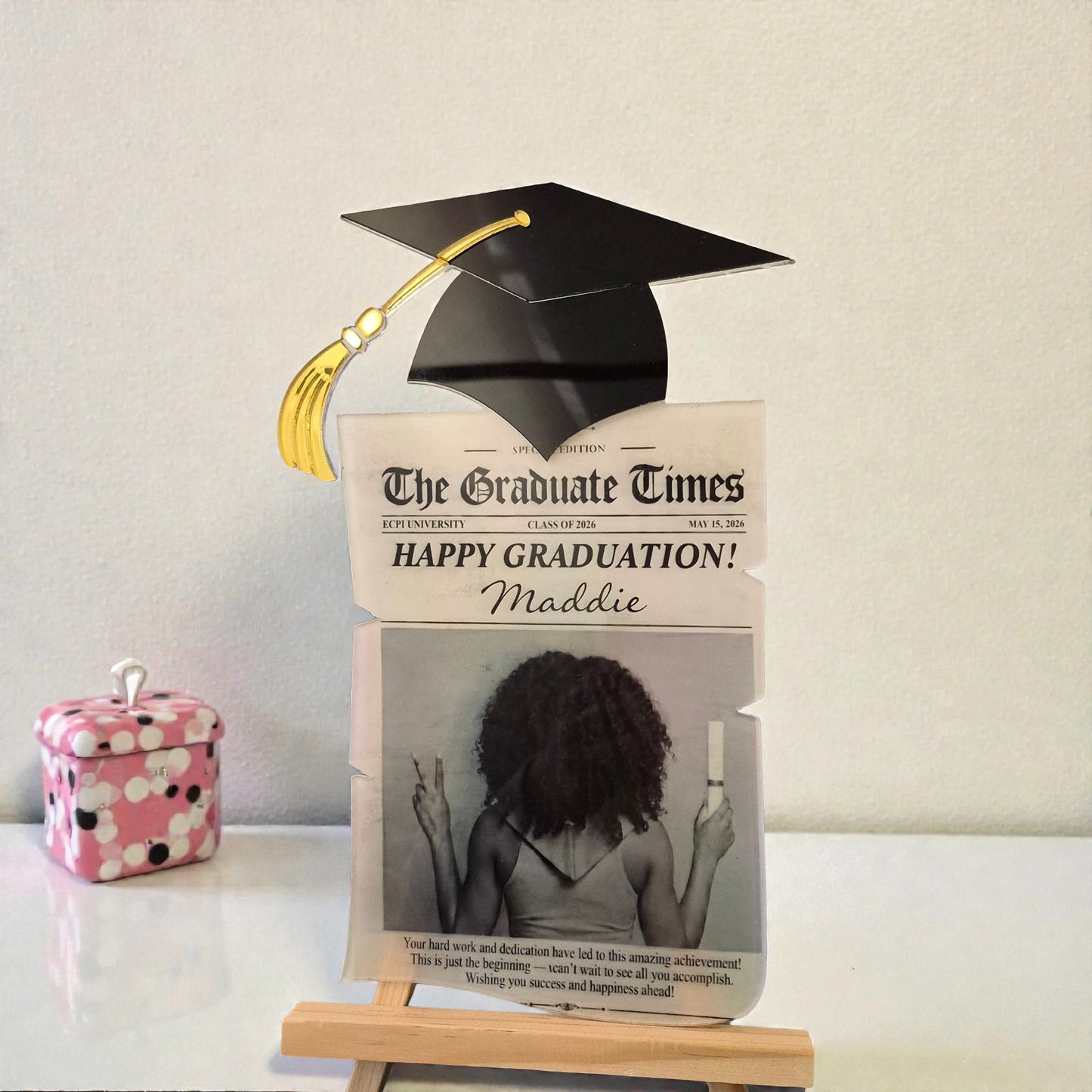 Custom Newspaper Graduation Acrylic Plaque